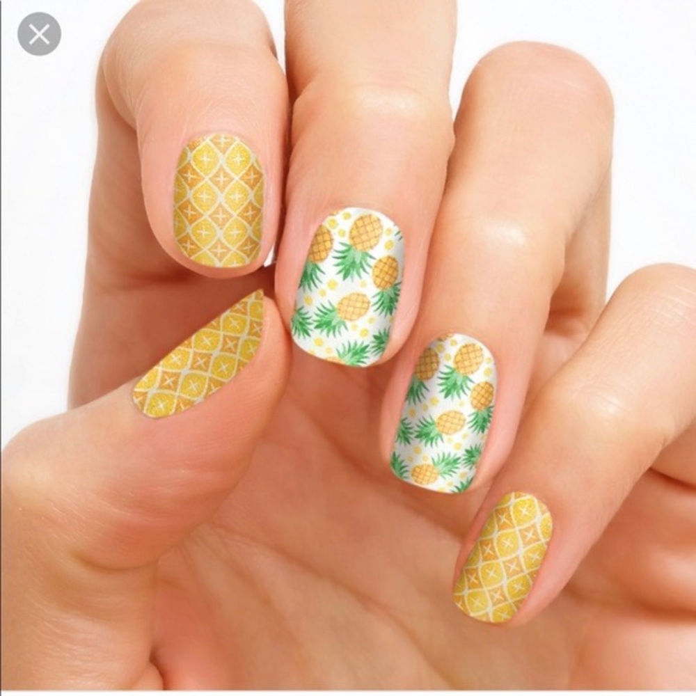 Color Street Pineapple Paradise HTF Unicorn unique summer nail strips